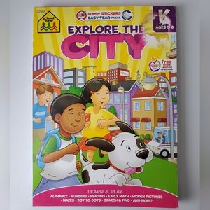 School Zone | Explore the City Kindergarten Workbook and Stickers NWT*